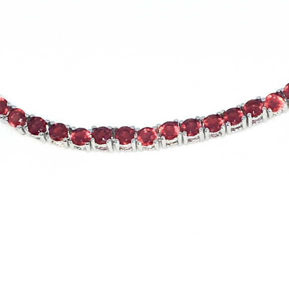 Four prong Large Round Red CZ Tennis Bracelet